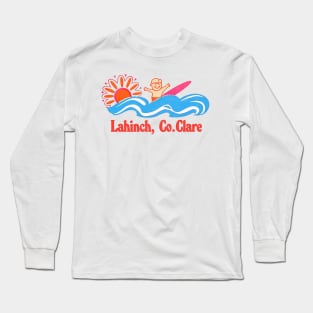 Lahinch, Co Clare - Irish Retro Surf Gift Design Long Sleeve T-Shirt